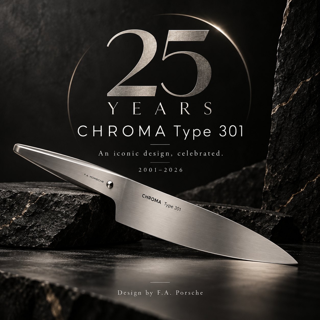CHROMA Type 301, seria de cuțite proiectată de Studio F. A. Porsche, aniversare 25 de ani, 2001–2026